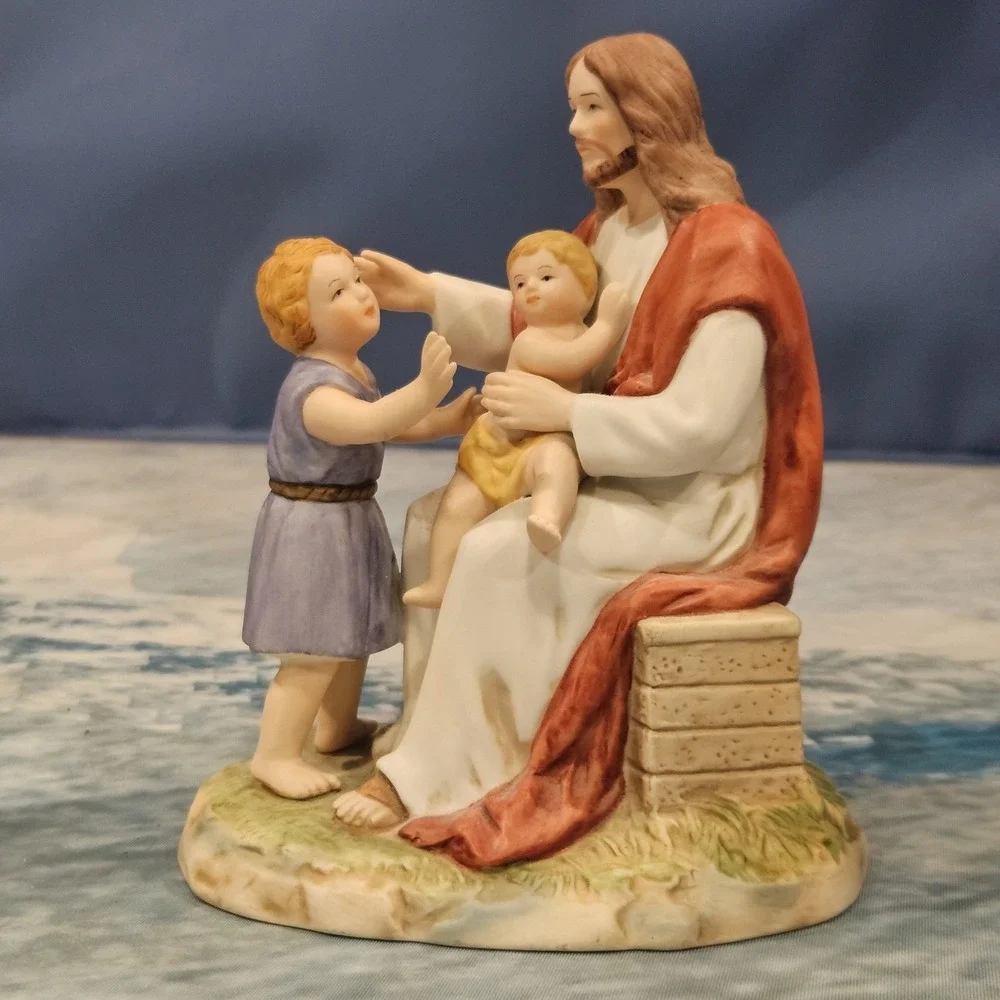 Homco Jesus Loves the Little Children Figurine 1996 #8827 Christian Statue Decor